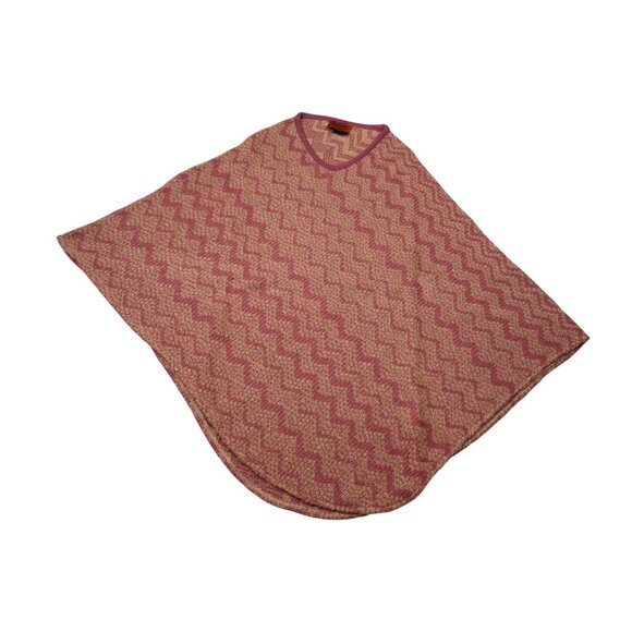 Missoni Wool Blend Knit Poncho in Pink